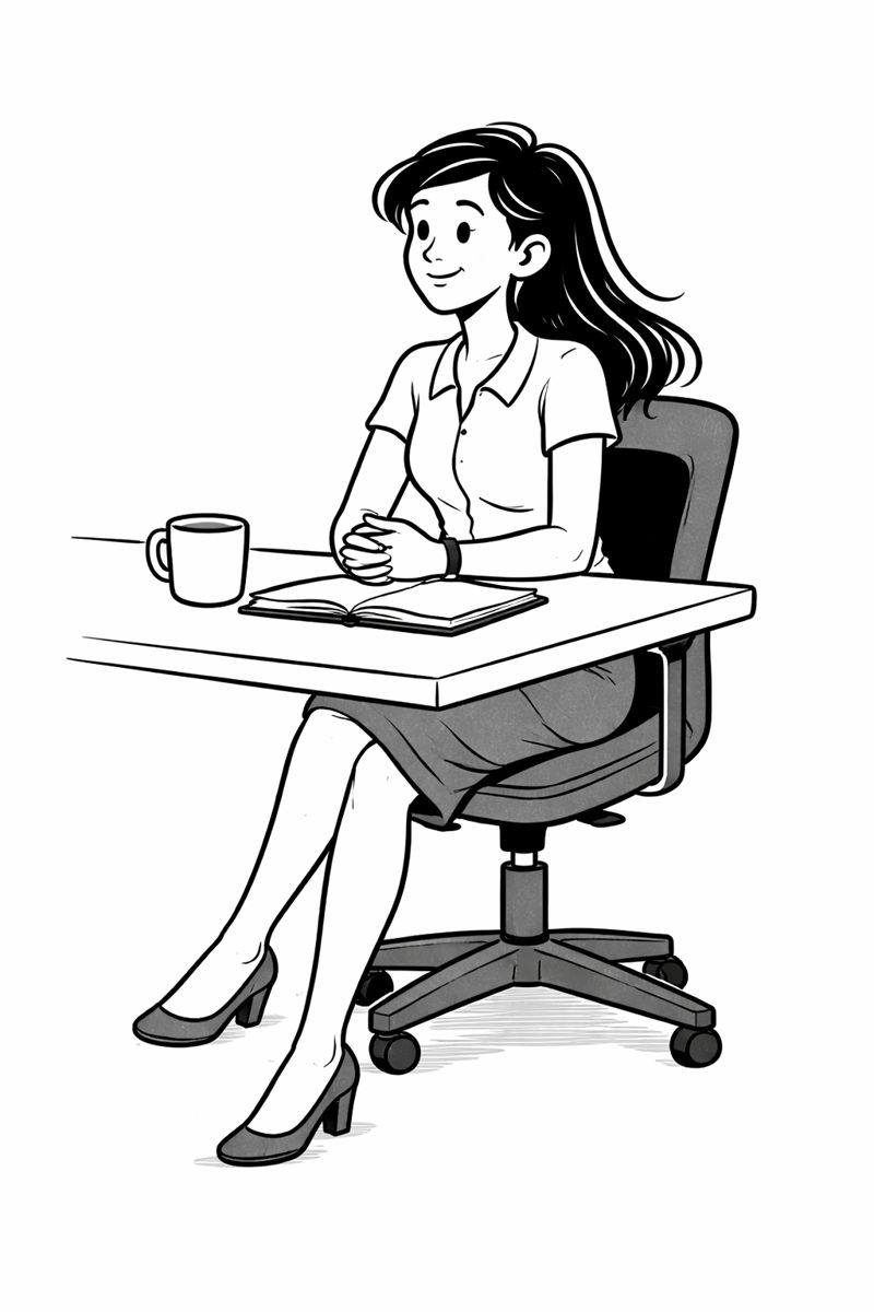 Person preparing for meeting